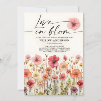 Invitation de Fête de Mariage Fleur Sauvage en Fle