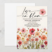 Invitation de Fête de Mariage Fleur Sauvage 'Love  (Devant / Derrière)