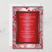 Invitation de Fête de Mariage Fleurs Rouges & Ruba (Dos)