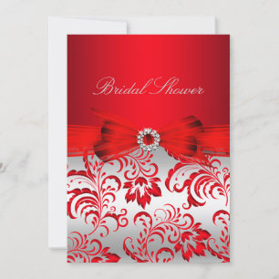 Invitation de Fête de Mariage Fleurs Rouges & Ruba