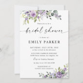Invitation de Fête de Mariage Fleurs Violettes Rom (Devant)
