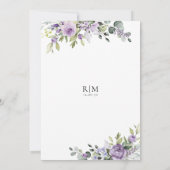 Invitation de Fête de Mariage Fleurs Violettes Rom (Dos)