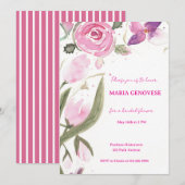 Invitation de Fête de Mariage Florale (Devant / Derrière)