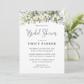 Invitation de Fête de Mariage Florale Blanche (Debout devant)