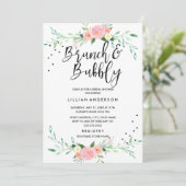 Invitation de Fête de Mariage Florale Brunch et Bu (Debout devant)