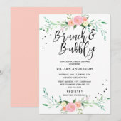 Invitation de Fête de Mariage Florale Brunch et Bu (Devant / Derrière)