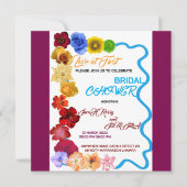 Invitation de Fête de Mariage Florale, Fête de Mar (Devant)