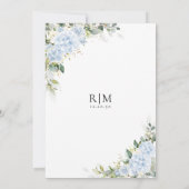 Invitation de Fête de Mariage Florale Hydrangea Bl (Dos)