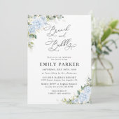 Invitation de Fête de Mariage Florale Hydrangea Bl (Debout devant)