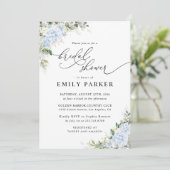 Invitation de Fête de Mariage Florale Hydrangea Bl (Debout devant)