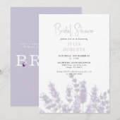 Invitation de Fête de Mariage Florale Lavande II (Devant / Derrière)