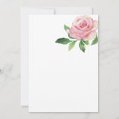 Invitation de Fête de Mariage Florale Rose (Dos)