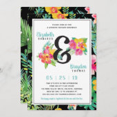 Invitation de Fête de Mariage Florale, Tropical (Devant / Derrière)