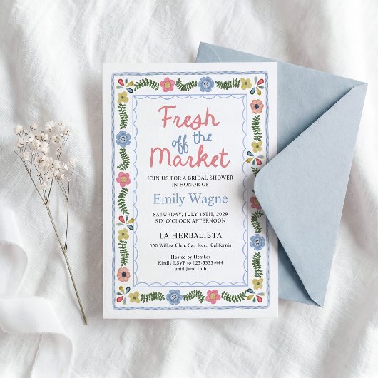 Invitation de Fête de Mariage Fraîche du Marché