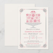 Invitation de Fête de Mariage Gâteau Fleur en Dent (Devant / Derrière)