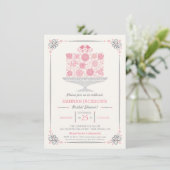 Invitation de Fête de Mariage Gâteau Fleur en Dent (Debout devant)