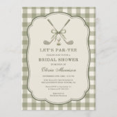 Invitation de Fête de Mariage Gingham Golf Let's P (Devant)
