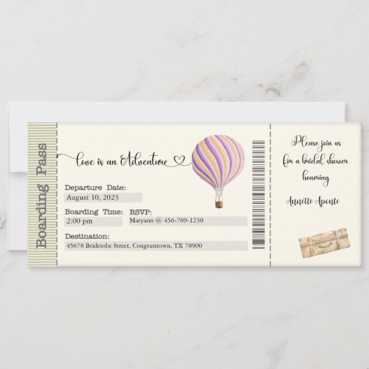 Invitation de Fête de Mariage, Invitation de Ballo (Devant)