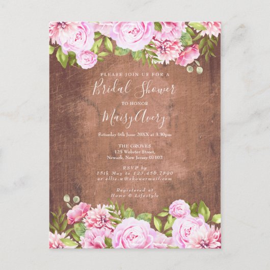 Invitation de Fête de Mariage Jardin de Roses Rust (Devant)