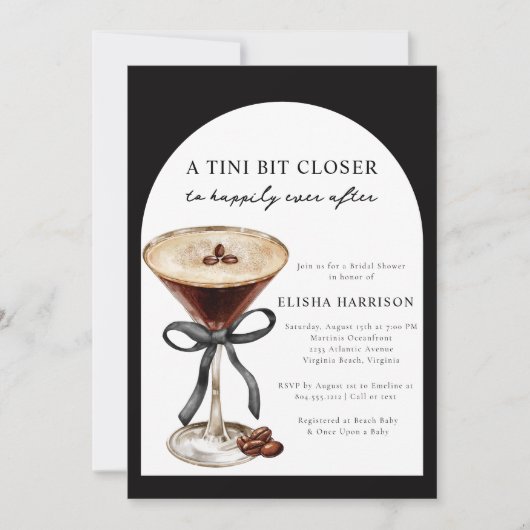 Invitation de Fête de Mariage Martini Tini Un Peu (Devant)