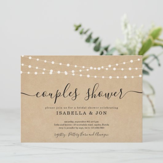 Invitation de Fête de Mariage pour Couples Rustiqu (Debout devant)