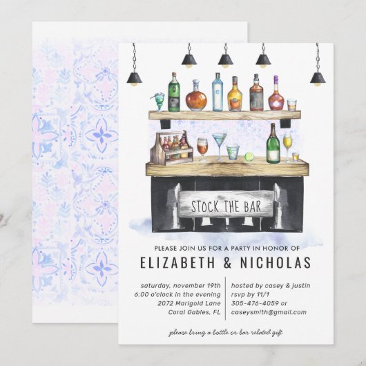 Invitation de fête de mariage pour couples | Stock (Devant / Derrière)