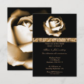 Invitation de Fête de Mariage Rose Dorée (Devant / Derrière)