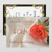 Invitation de fête de mariage rubis (Devant / Derrière)