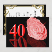 Invitation de fête de mariage rubis (Devant / Derrière)