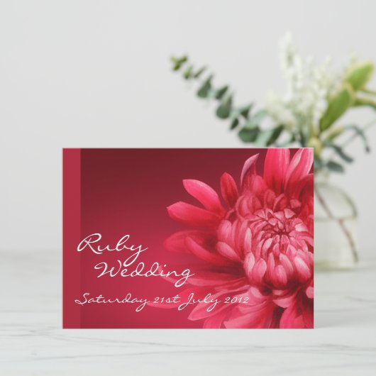 Invitation de fête de mariage rubis 40 ans (Debout devant)