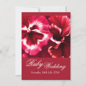 Invitation de fête de mariage rubis 40 ans (Devant)