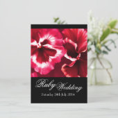 Invitation de fête de mariage rubis 40e noir blanc (Debout devant)