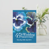 Invitation de fête de mariage Saphir 45ème bleu (Debout devant)