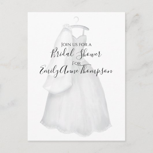 Invitation de Fête de Mariage Simple Élégante (Devant)