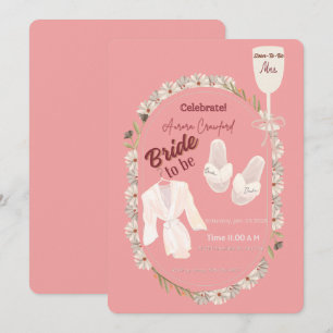 Invitation de Fête de Mariée Jour de Spa Rose Pâle