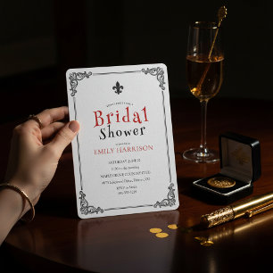 Invitation de Fête de Mariée Noir Blanc Classique