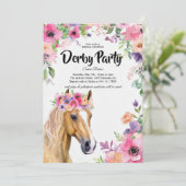 Invitation de Fête de Mariée sur le thème de Derby (Debout devant)