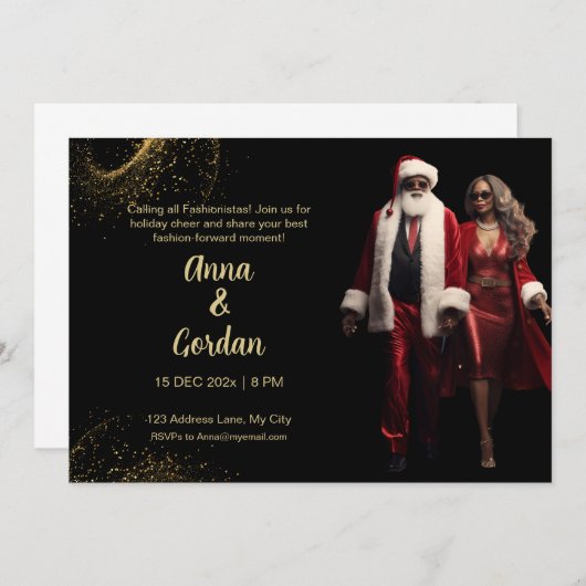 Invitation de fête de mode de vacances (Devant / Derrière)