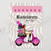Invitation de fête de mode Scooter Femme Zèbre Noi (Devant / Derrière)