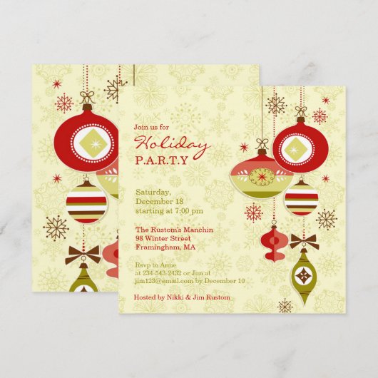 Invitation de fête de Noël (Devant / Derrière)