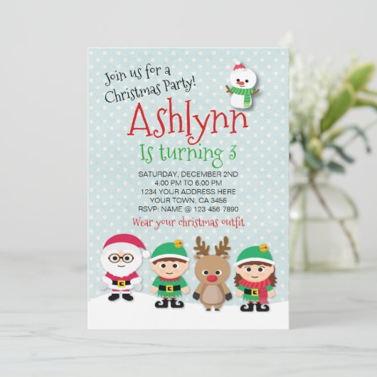 Invitation de fête de Noël (Debout devant)
