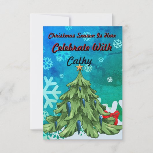 Invitation de fête de Noël (Devant)