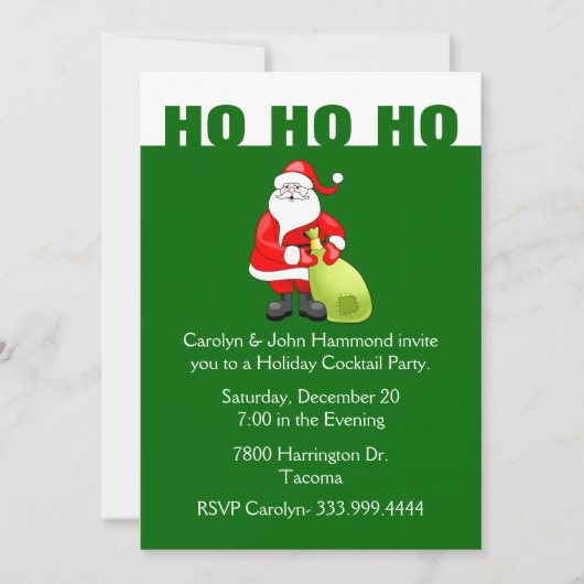 Invitation de fête de Noël (Devant)