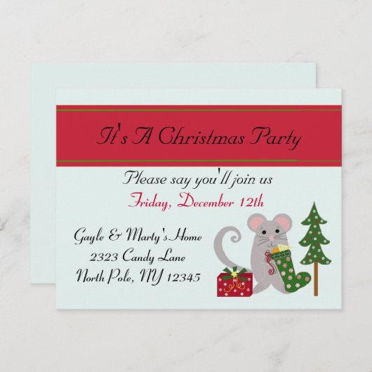 Invitation de fête de Noël (Devant / Derrière)