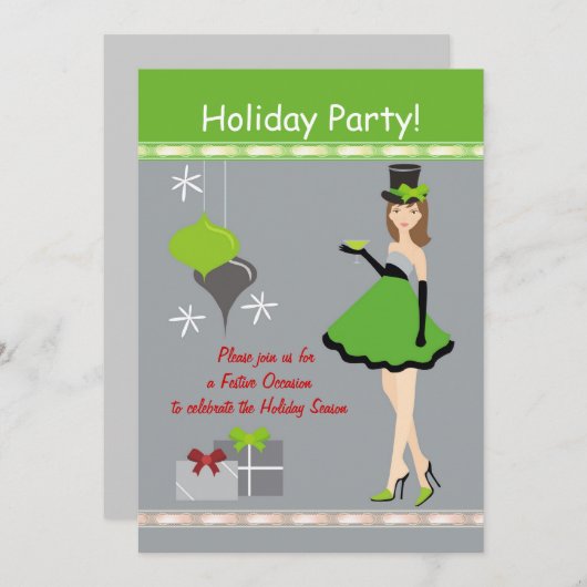 Invitation de Fête de Noël (Devant / Derrière)