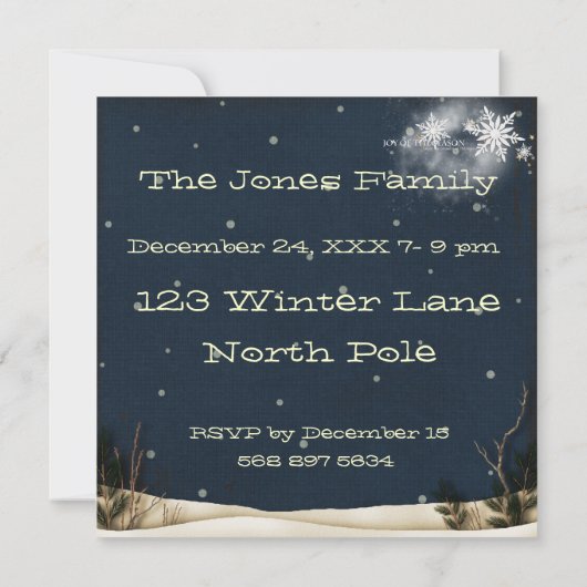 Invitation de fête de Noël (Dos)