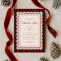 Invitation de fête de Noël à cadre en point de den