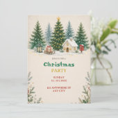 Invitation de fête de Noël à l'aquarelle (Debout devant)