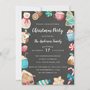 Invitation de fête de Noël à l'aquarelle douce et