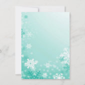 Invitation de fête de Noël au flocon de neige bleu (Dos)